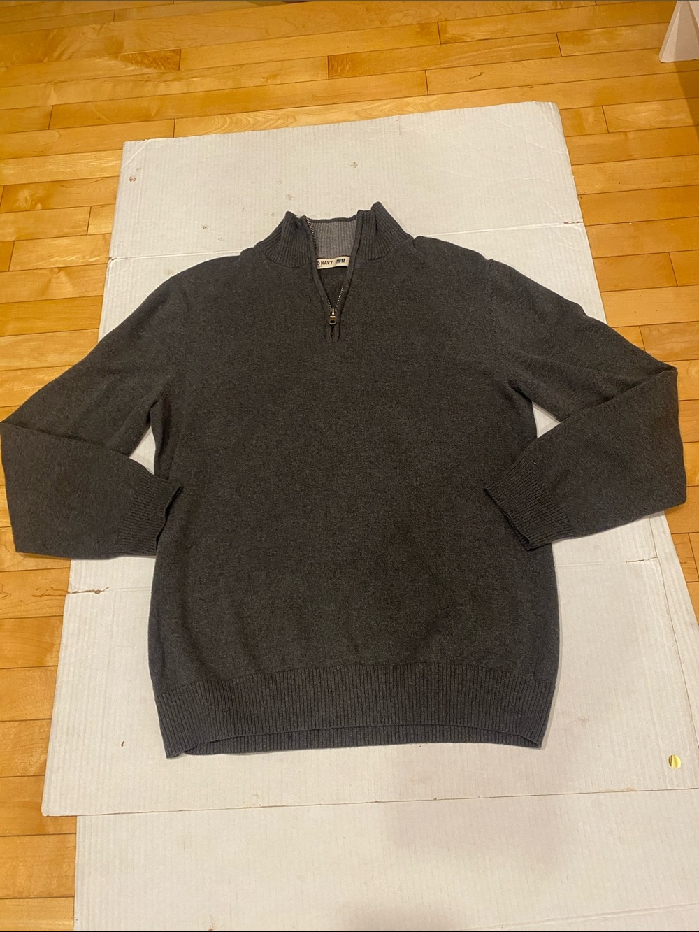 Old Navy Men’s Classic Dark Gray Half-Zip Cotton Sweater Size Medium - Picture 5 of 14